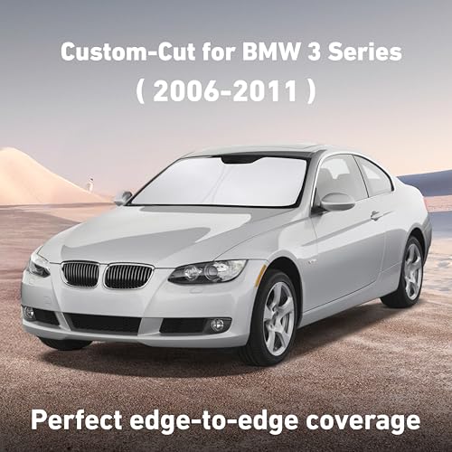 Image of EcoNour Windshield Sunshade Compatible for BMW 3 Series 2006-2009 2010 2011, Sun Visor for Front Windshield & Window Sun Shade Cover, UV Heat Blocker & Protector, Car Accessories