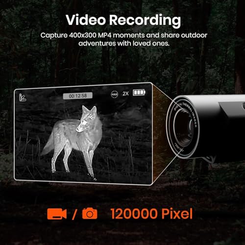 MiLESEEY TNV10 Pro Handheld Wärmebildkamera Jagd, mit 256x192 (25Hz) @12μm Wärmebildobjektiv und Fotos und Videos aufnehmen, 5 Forscher (11mm)