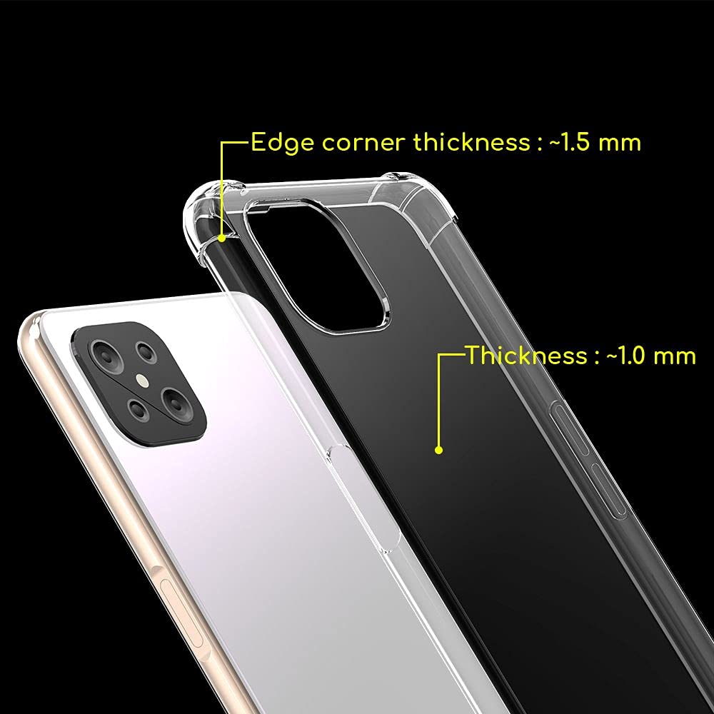 EbestStar Cover Per Oppo A76 Trasparente + Vetro Temperato: Custodia Silicone TPU Antiurto, Bordi Rinforzati