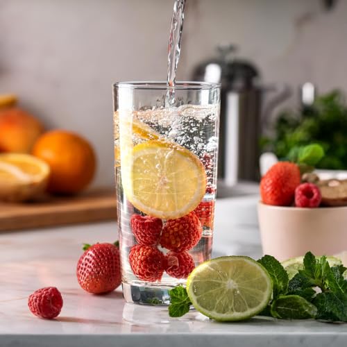 alpina Wassergläser - Trinkgläser Set - Gläser Set 6 Teilig - Spülmaschinenfest - 220 ml, Weiß