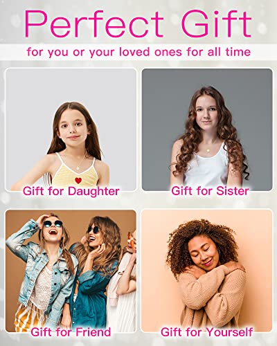 Unique Personalized Gifts for Her, Initial Necklaces for Women, Letter Double Side Engraved Disc/Heart Pendant Necklace, Minimalism Style Jewelry for Everyday Wear3