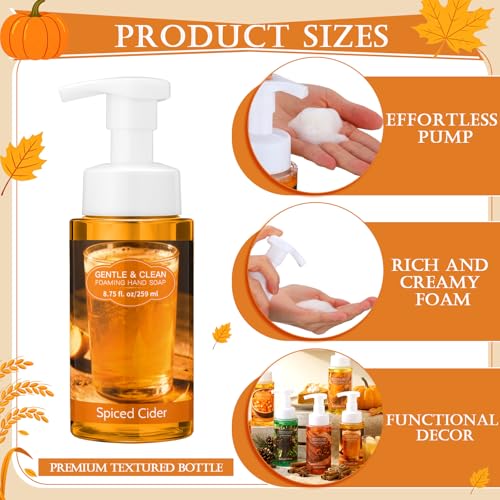 Image of 6 Pack Autumn Foaming Hand Soap with Pump, Hand Wash 8.75 fl oz