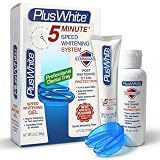 Plus White Premier Whitening System - 5 Minute Speed Whitening Gel, Comfort Fit Mouth Tray & StainGuard Post - Dentist Approved & Professional Grade (2 oz Tube, Mouth Tray and 4 oz Post Rinse)