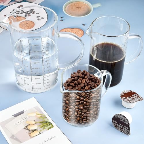 3 Pack Vasos Medidores de Vidrio 1, 2 y 4 Tazas miniatura 7