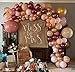 Dusty Pink and Orange Balloons, 131 pcs Matte Balloons, Pack of Cream Peach Balloon, Blush Balloons, Macaron Pink Balloons, Orange Balloons and Chrome Gold Balloons for Girls Birthday, Girls Baby