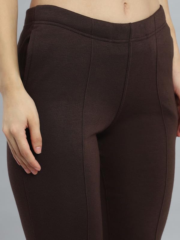 Image of GO COLORS Solid Ultra Warm Kurti Pant for Women | Mid Rise, Warm tech