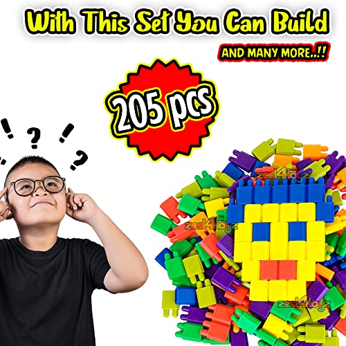 Image of zest 4 toyz Bullet Building Blocks 205 Pieces Assembly Stem Blocks Smart Activity Fun and Learning Educational Toy Set Brain Puzzle Games for Kids (Multicolor)