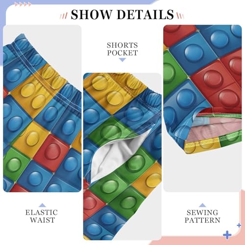 Pajama Bottoms, Pajamas Pant Building Brick Lounge Wear Casual Blocks Toy Sleep Long Pants Soft Pjs Sleepwear4