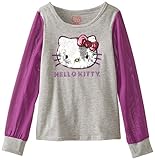 Hello Kitty Girls' Long Sleeve Top with Chiffon Sleeves