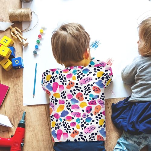 JUNZAN Watercolor Leopard Printed Big Girls Sweatshirts Hoodies Fleece Kids Hoodies Boys Camping 4T 6