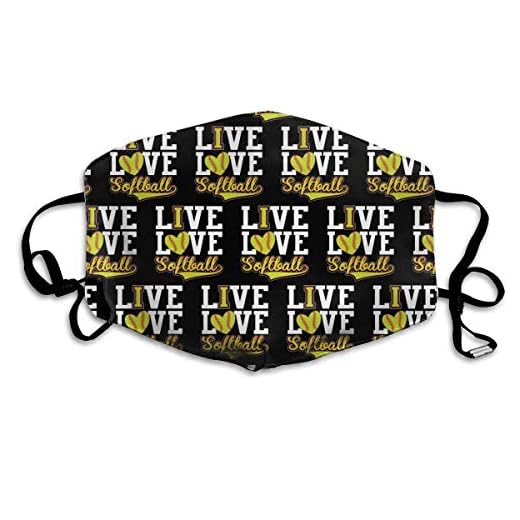 FSDCV MASK, Love Softball Slogan Print, Washable and Reusable dustproof Neutral mask