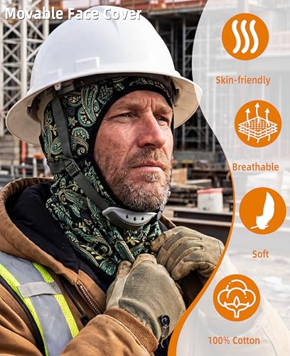 Image of BOCOMAL FR Face Mask Flame Resistant Balaclava 5.5oz Lightweight Arc Rated Helmet Liner Covering Hood for Welding