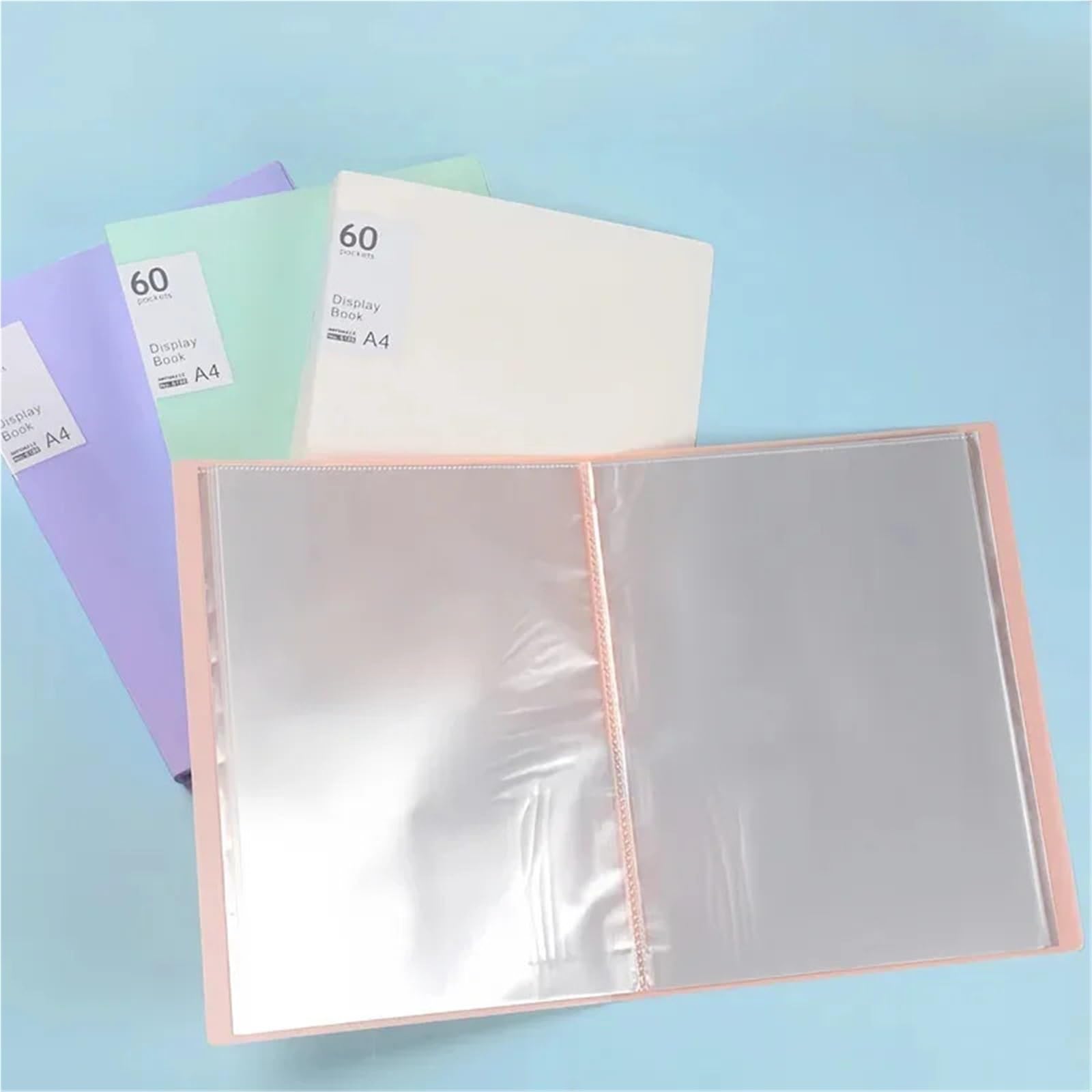 3-teilige Präsentationsmappe for Dokumente – A4-PP-Sichtbuch mit 20/40 transparenten Taschen und Schutzfolien Für Mappe Portfolio