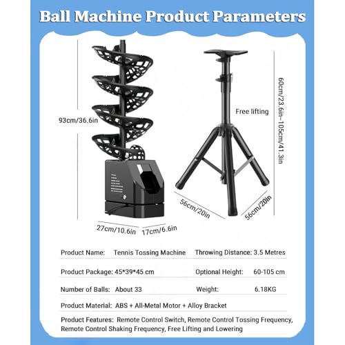 Smart Pro tennis ball machine 33 balles compacte avec distributeur télécommandé - 7