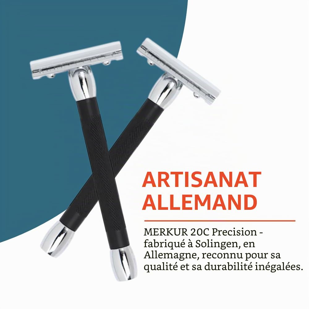 Merkur - Rasoir Manche Long - Noir Chrome