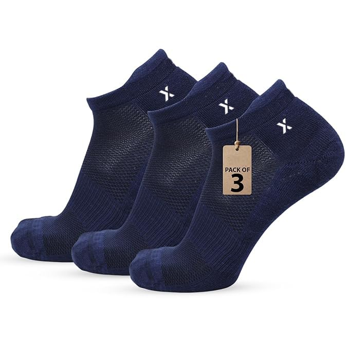 Image of Men's Low Cut Ankle Socks Pack | Bamboo Cushioned Sports Socks for Gym, Running, Walking