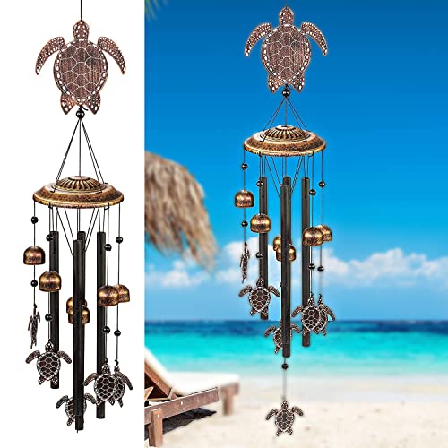 Vp Home 32" H Rustic Sea Green Tribal Turtles Wind Chimes For Outside Unique Sea Turtle Windchimes For Outdoor Decoration And Garden Decoration, Gift For Women, Mom, Grandma, Unisex #TOP26