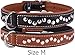 CollarDirect Hundehalsband mit Nieten, Leder, für kleine und mittelgroße Welpen, weich gepolstert, Braun/Schwarz (Braun, 28-33 cm)
