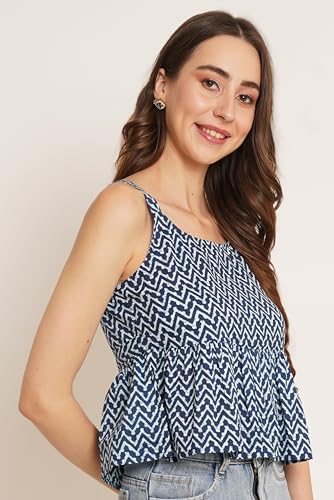 Image of COTLAND Fashions Designer Pre-Shrunk Cotton Peplum Top for Women