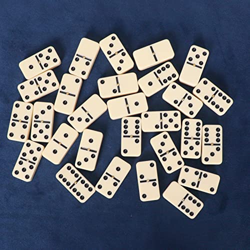 Dominoes Set For Adults, Large Size Tile 2.17 Inch, 28 Pieces Double Six Dominos Set For Classic Table Game, Ivory With Black Dots Tiles, Family Game Set With Box And Canvas Bag, For 2 To 4 Players #TOP7