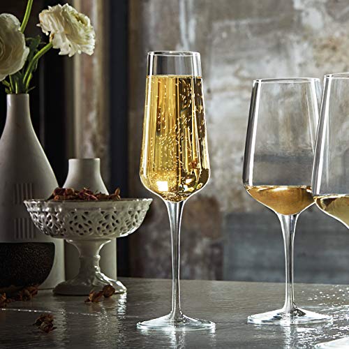 Luigi Bormioli Intenso 8.25 Oz Flute/Champagne/Prosecco Stem, Set Of 6, Clear #TOP2
