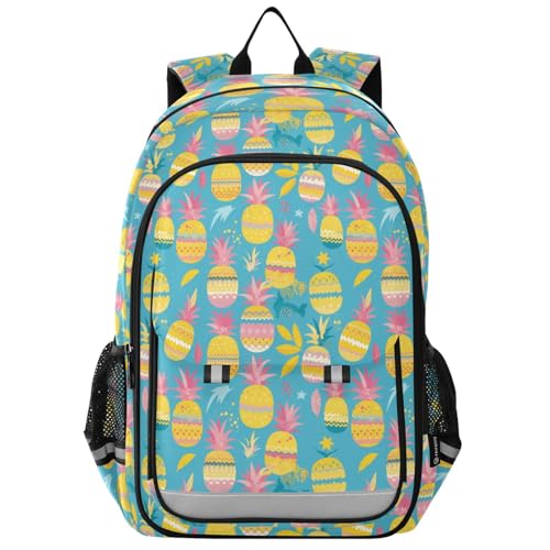 c backpack for kids 8-12: large capacity book bags for childrens in assorted colors - Summer Simple Pineapples