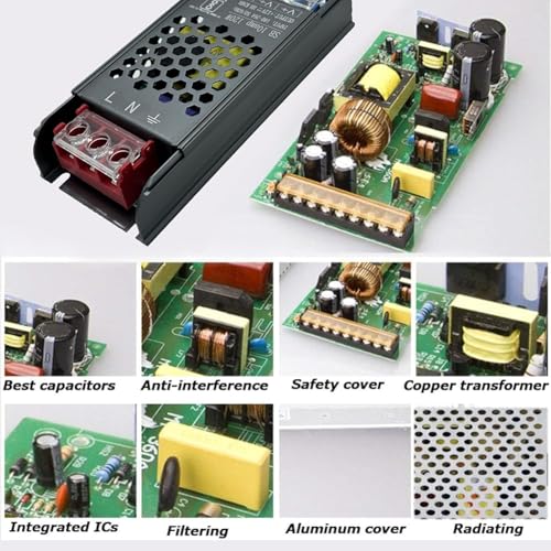 Image of 12 VOLT 10 AMPERE 120 Watt SMPS Power Supply Adapter | Ideal for LED Signage, Strip Lights, Decorative Lighting, CCTV Surveillance, Industrial Automation (Pack Of 1 Piece)