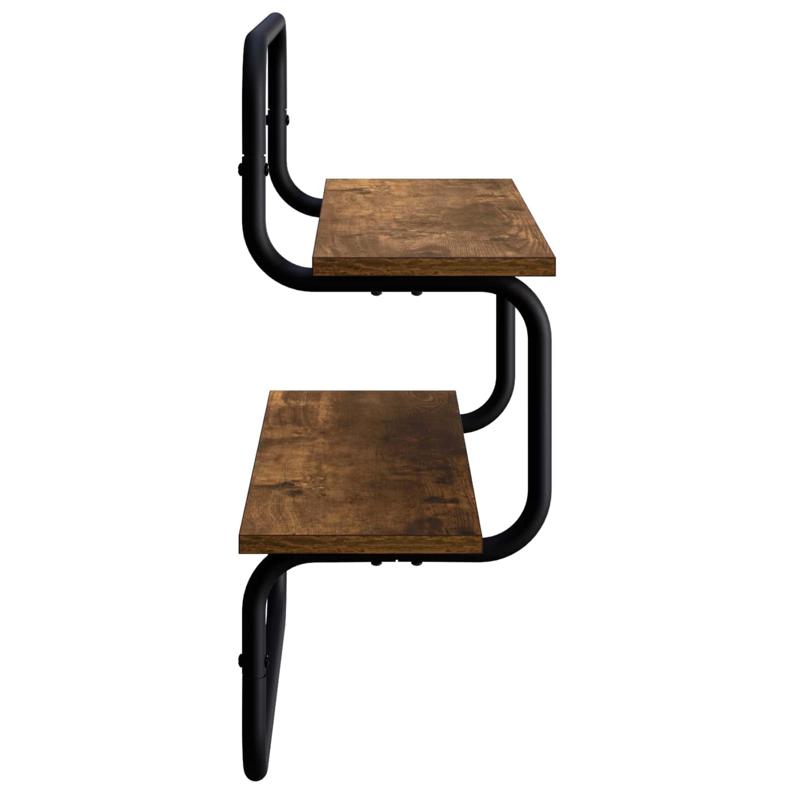 vidaXL Mensola a muro a 2 livelli Rovere Fumo 80 x 24,5 x 61 cm