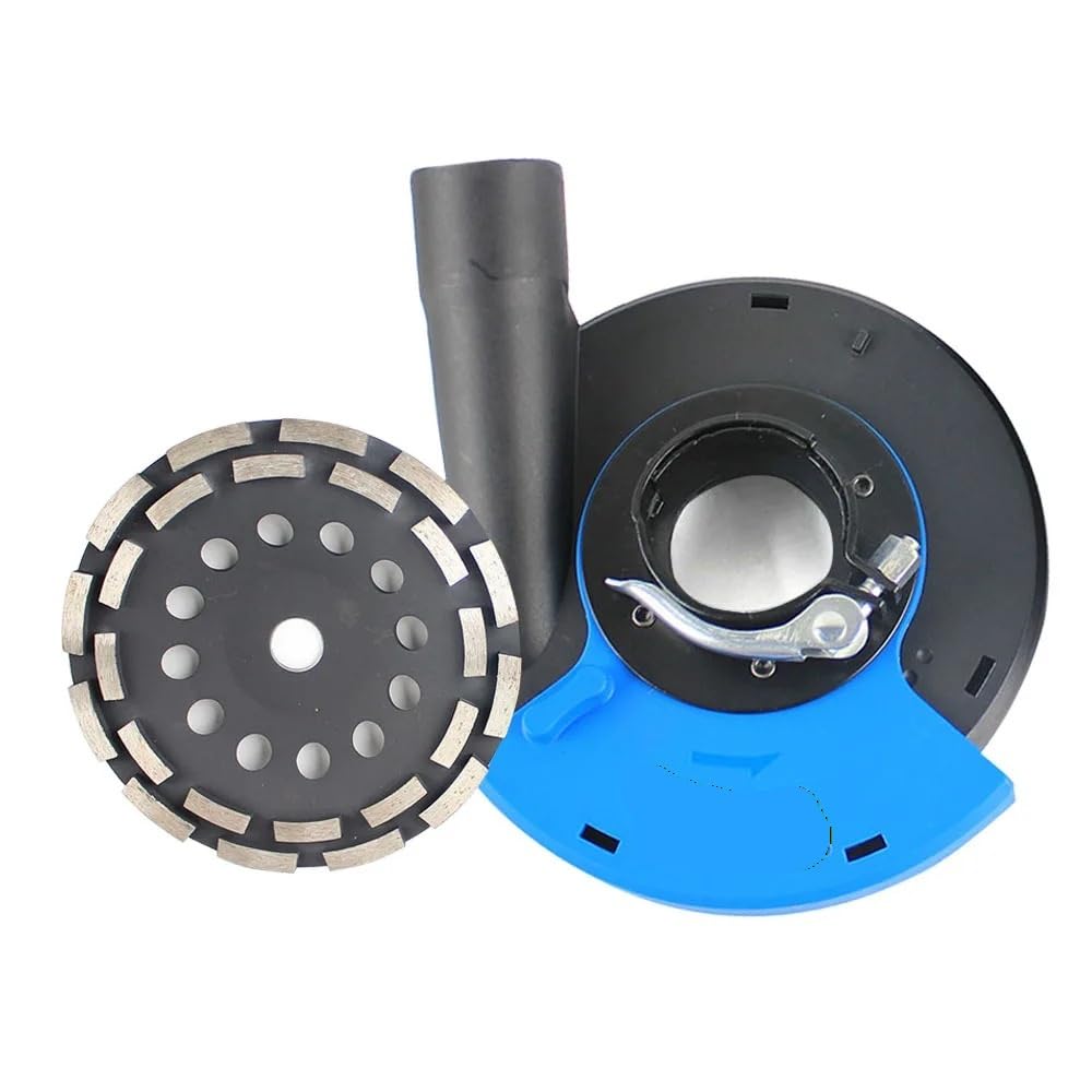 Ewsdsfs Plus 7In Cup Wheel 125/180Mm Angle Grinder Dust Shroud Cover Kit With Concrete Diamond Wheel Universal Surface Grinding Dust Collection Cover(Plus 7In Cup Wheel)