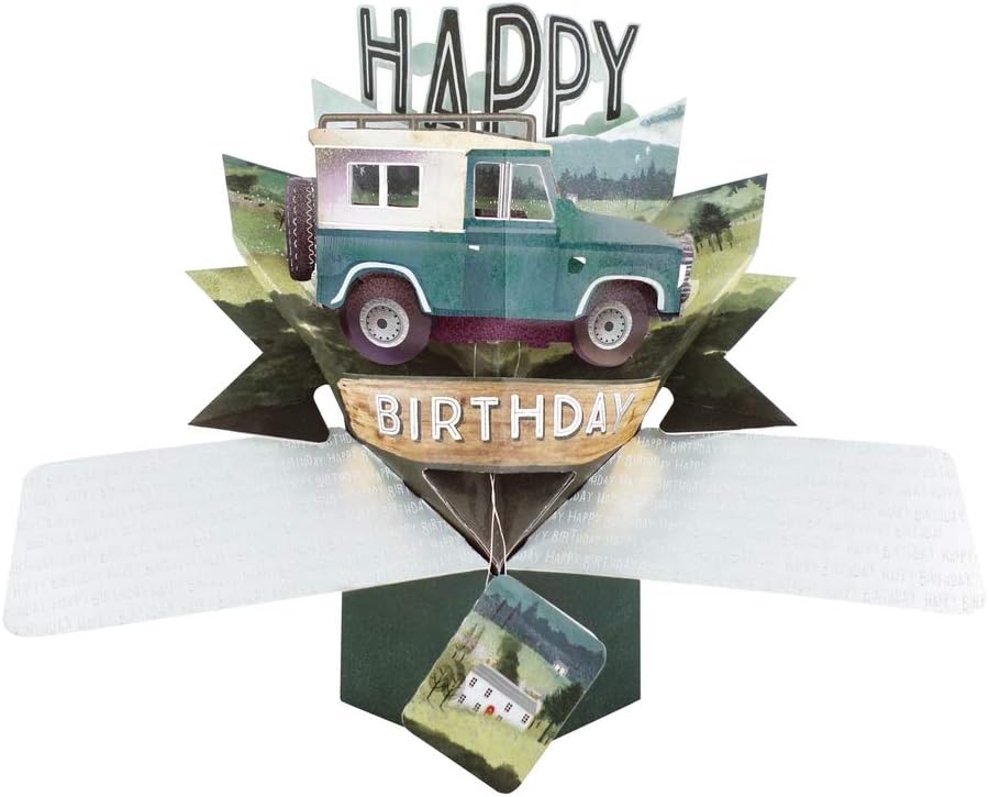 Happy Birthday Jeep Pop-Up Greeting Card Original Second Nature 3D Pop Up Cards