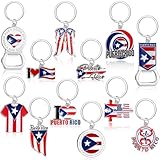 Landical 12 Pcs Puerto Rico Souvenirs Gifts Metal Pr Flags Keychain Puerto Rican Bottle Opener Keychains