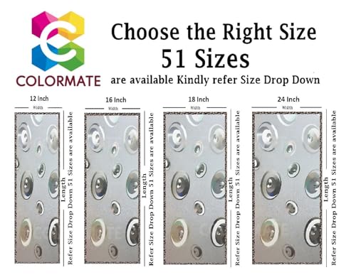 Image of COLORMATE Premium Vinyl Stained Frosted Window Glass Film (18x200 Inch) - Self-Adhesive Wallpaper Sticker Opaque Tint Cling for Window Glass Privacy Cover, Door, Office, Home.| Anti-UV. 3D Circles