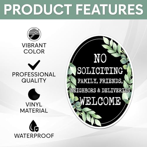 Image of Pack 9 Pcs Funny No Soliciting Sticker for House Doorbells Front Door Warning Security Signs Window Outdoor Indoor Bumper Stickers Vinyl Decals Removable Decal Home Accessories