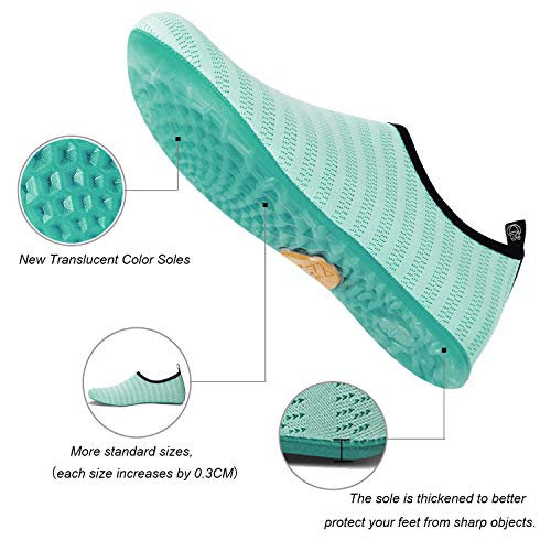 Image of WateLves Water Shoes for Womens Mens Barefoot Quick-Dry Aqua Socks for Beach Swim Surf Yoga Exercise New Translucent Color Soles