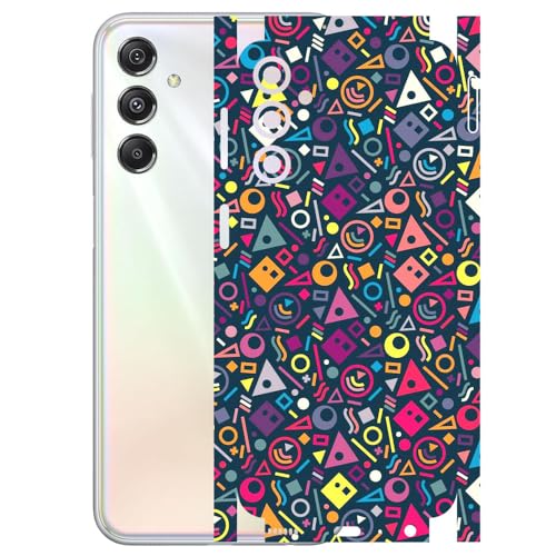 Image of AtOdds - Compatible for Samsung Galaxy M34 (5G) Mobile Back Skin Sticker - Rear Screen Guard Protector Film Wrap (Coverage - Back+Camera+Sides) (Design - Shapes Graffiti)