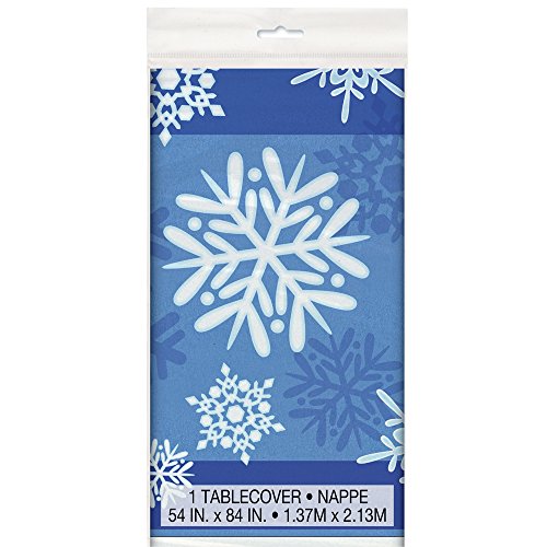 Winter Snowflake Holiday Plastic Tablecloth, 84
