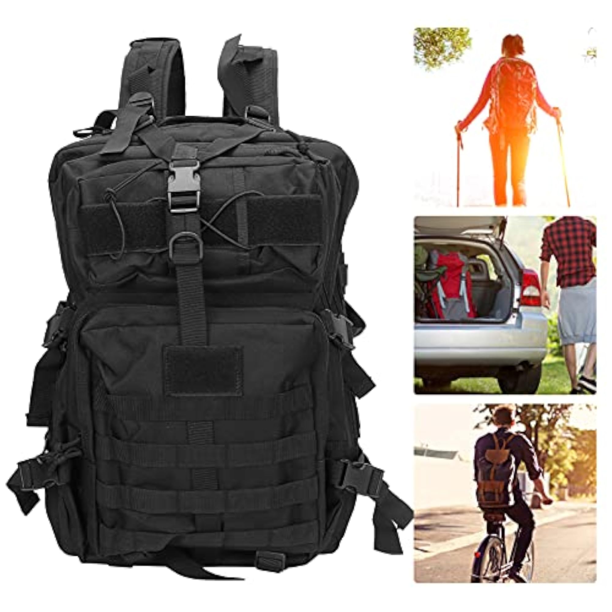 Waterproof Sport Backpack for Camping and Travel, Black