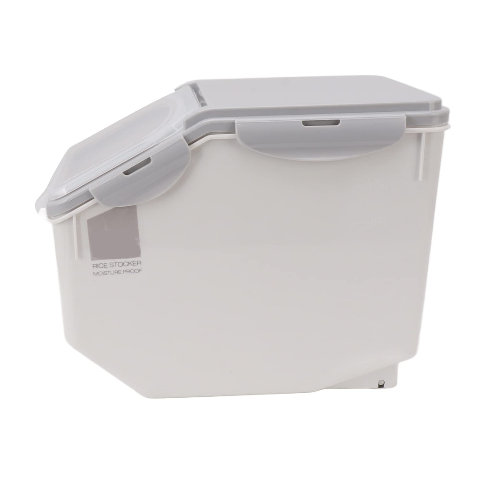 Récipient à Riz, Résistant aux Hautes Températures, Peu Encombrant, Récipient Alimentaire Hermétique en Plastique avec Tasse à Haricots (Gris 15KG)