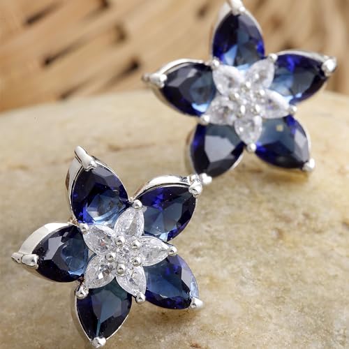 Image of Zeneme Earring Handmade Rhodium Plated Lightweight Pink Star Shaped Studs Earrings Jewellery For Girl And Women