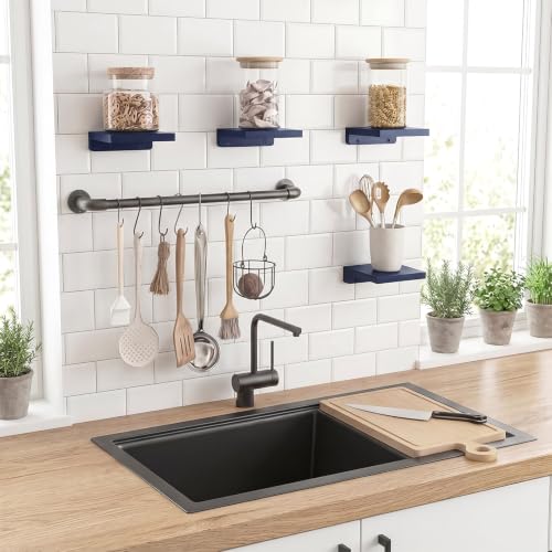 Image of Fixwal Small Floating Shelves for Wall Decor (Blue, Set of 4, 5Inch)