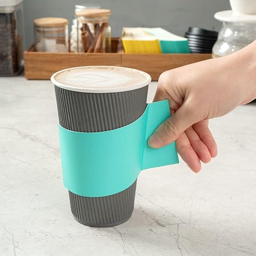 Miniatura 5 de Restaurantware -Solo mangas Restpresso - Fundas para café caliente con asa, 50 fundas desechables para tazas - Las tazas se venden por separado, se