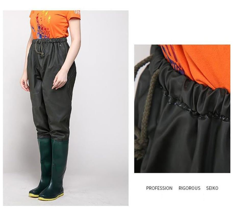 Luminexia Pantalon de Wading à la Taille pour Hommes et Femmes,Waders de pêche Taille Haute avec Bottes,Cuissardes 100% imperméables Respirantes pour pêche à la Mouche