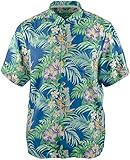Tommy Bahama Men's Hilo Gardens 100% Silk Camp Shirt (Blue Allure 5753, Large)