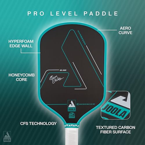 Image of JOOLA Ben Johns Hyperion CFS Pickleball Paddle - Carbon Surface with High Grit & Spin, Elongated Handle, USAPA Approved Ben Johns Paddle