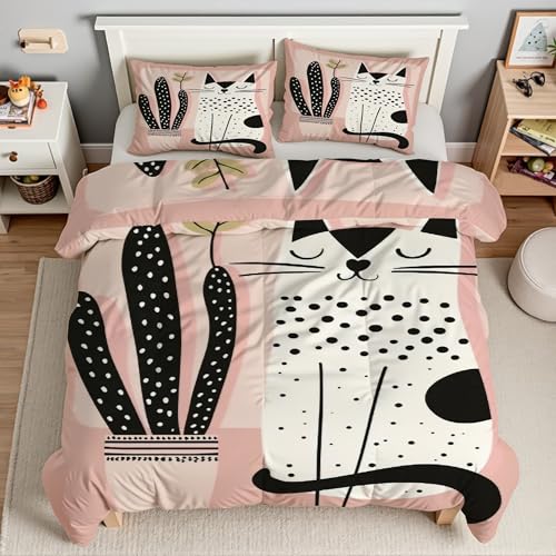 Housse de couette rose en microfibre douce avec zip 90x190 - 3