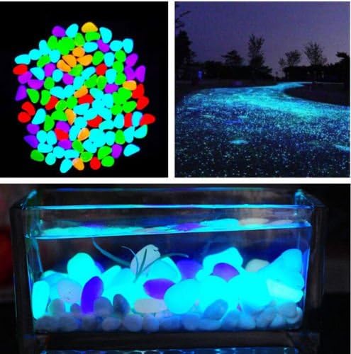 New 10 Pcs New Colorful Glow in The Dark Stones Pebbles Rock for Fish Tank Aquarium no.32
