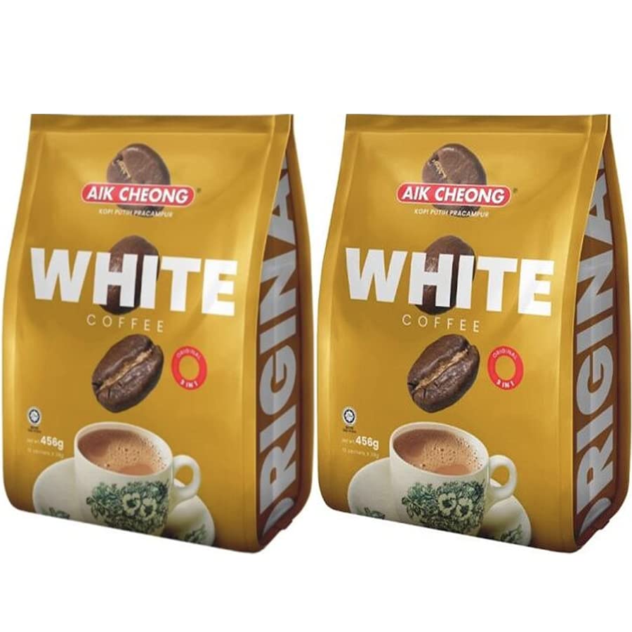 Aik Cheong White Coffee 3 in 1 (12 sachets x 38g) 456g, Packs of 2, by Food Sanctuary