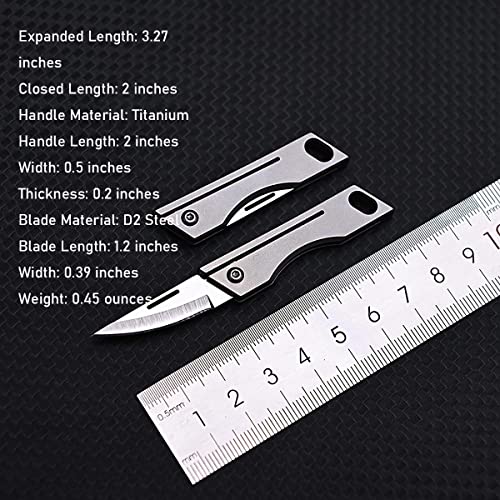 Resafely Mini Pocket Knife,Utility Knife,Cool Edc Tools,Used For Opening Letters,Packages And Boxes(Titanium) #TOP5