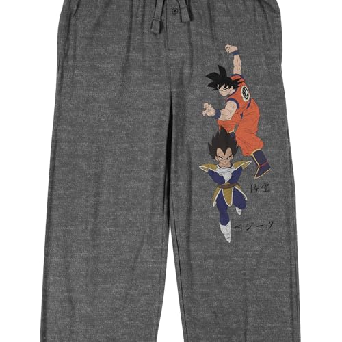 Dragon Ball Z Goku & Vegeta Adult Gray Heather Quick Turn Sleep Pajama Pants2