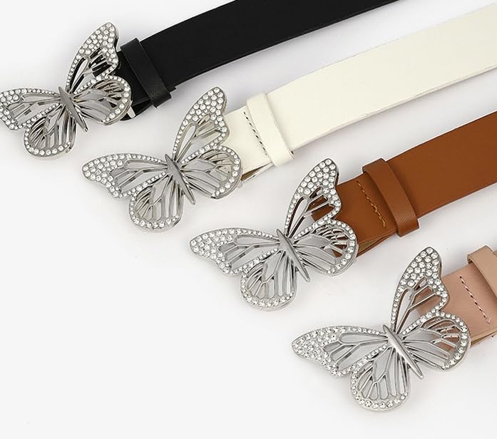 COTIM COYIN Women's Leather Waist Belt With Butterfly Metal Buckle3